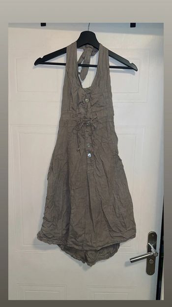 Robe dos nu kaki/taupe en lin – Taille M/L - Bon état