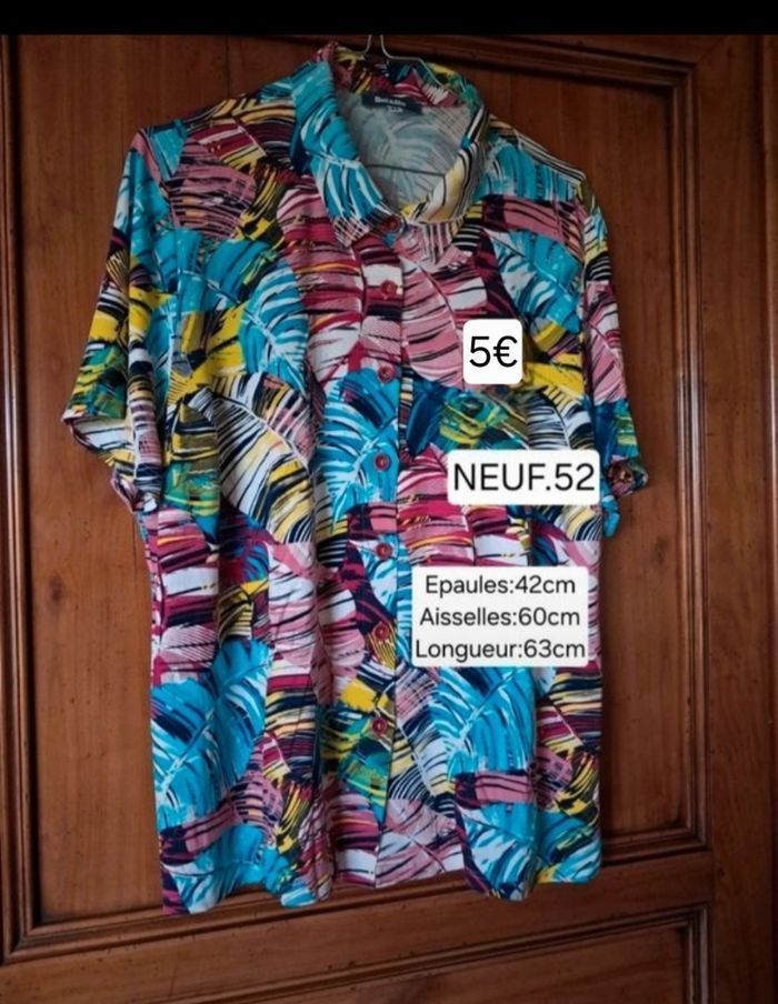 Lot 4 blouses / polos NEUFS pour femme taille 52 - photo numéro 5