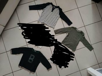 Lot de 3 Hauts manches longues 3 ans blanc bleu vert 