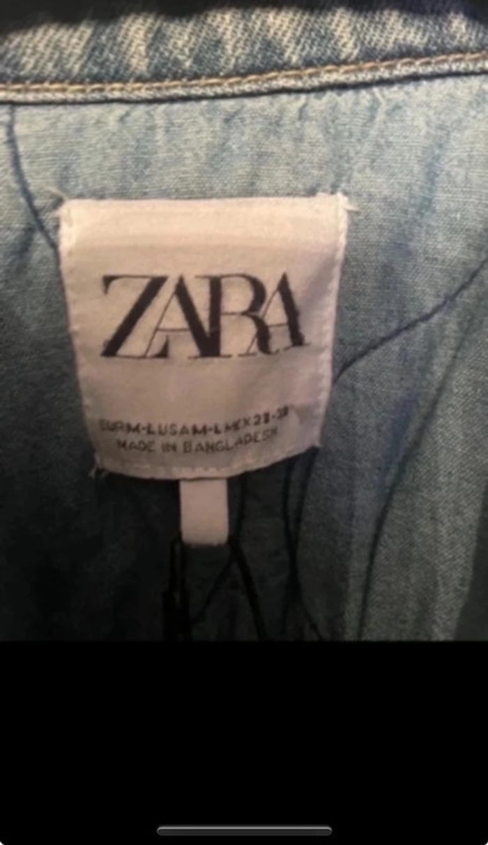 Veste en jean longue hiver Zara, taille 40 nouvelle collection acheter 60 € - photo numéro 2