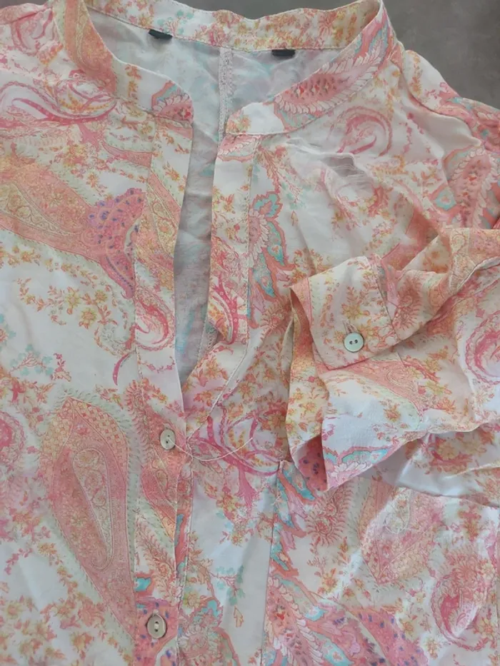 Chemisier rose imprimé - photo numéro 4