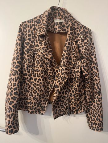 Perfecto suédine léopard
