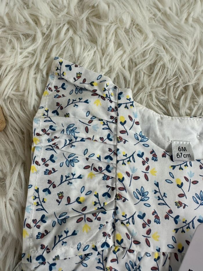 Robe fleurie avec bloomer gaze de coton Marese taille 6 mois - photo numéro 4