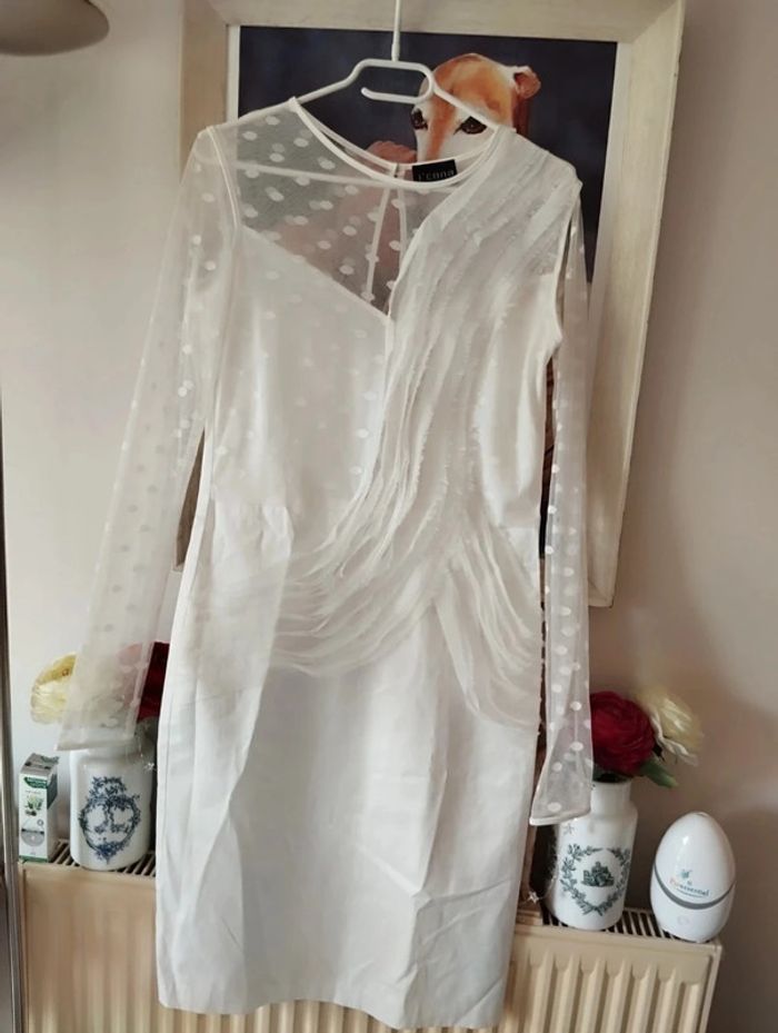 🌿Robe Satinée Dentelle Plumetis & Froufrous I'cona T34/36🌿 - photo numéro 13