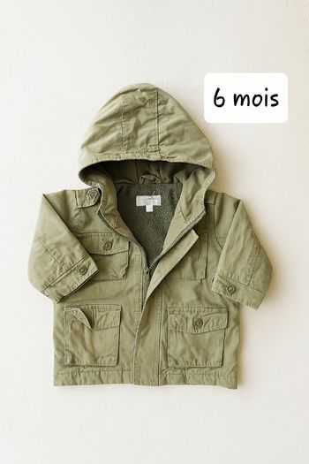 Veste mi-saison kaki 6 mois – doublée