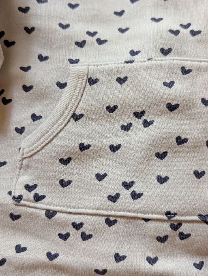 Pyjama polaire Bout’chou – Taille 3 mois mixte 🤍💙 Blanc à petits cœurs  Douillet & stylé - photo numéro 3