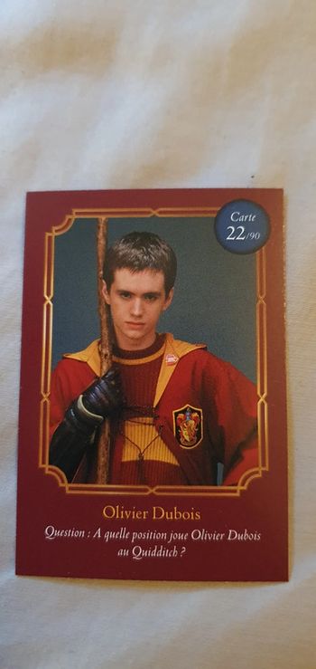 Cartes Harry Potter Auchan
Olivier Dubois n° 22/90