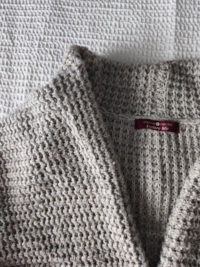 Gilet manches longues gris clair - photo numéro 3