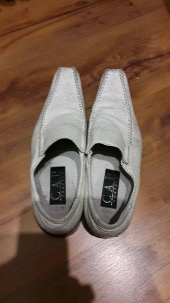 Mocassins homme blanc vieilli 40