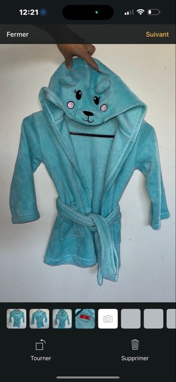 Peignoir enfant à capuche ourson doux  T4 ans