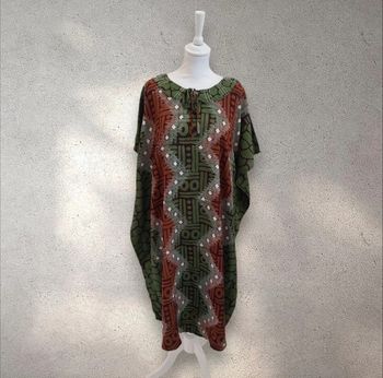 Robe longue en coton oversize imprimée robe de plage caftan taille unique