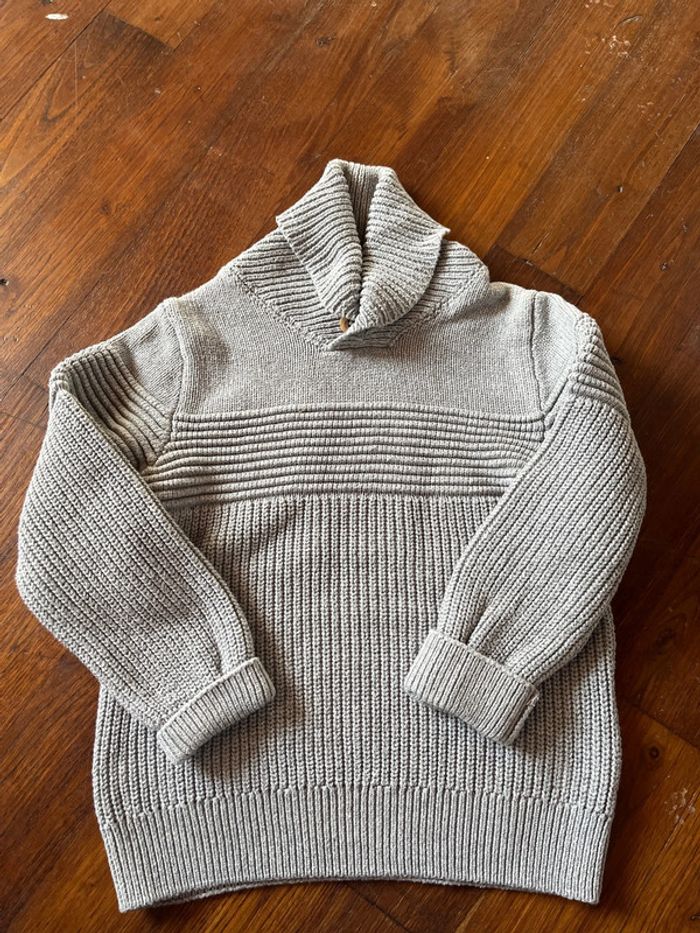Pull en maille gris La halle 4 ans