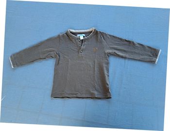 T-shirt à manches longue avec ouverture col okaidi obaibi 23 mois