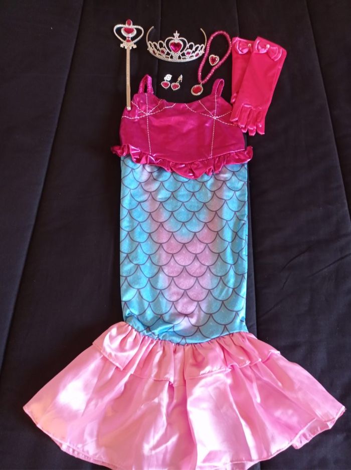 Déguisement sirène rose et bleu 4-5ans - photo numéro 3