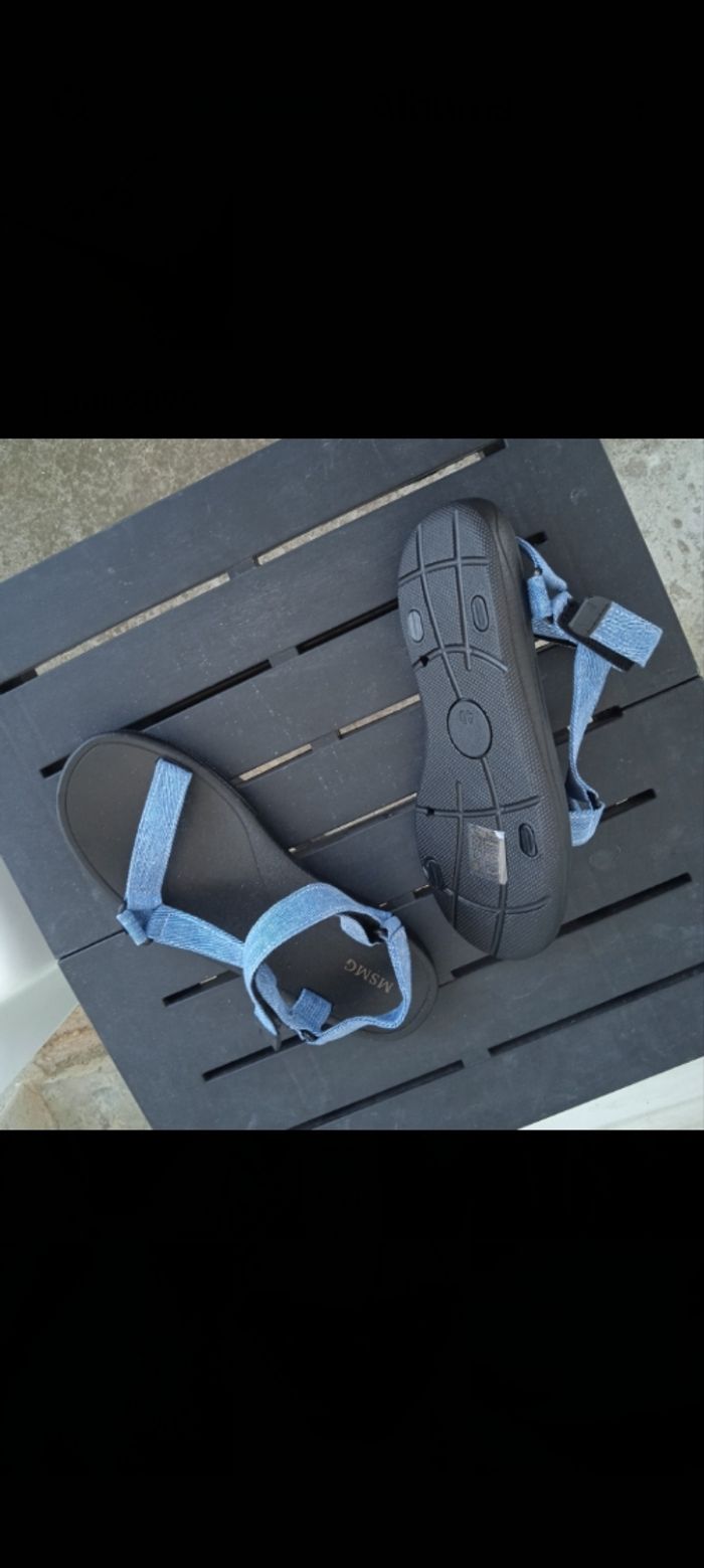 Jolies sandales en jean couleur bleu s - photo numéro 3