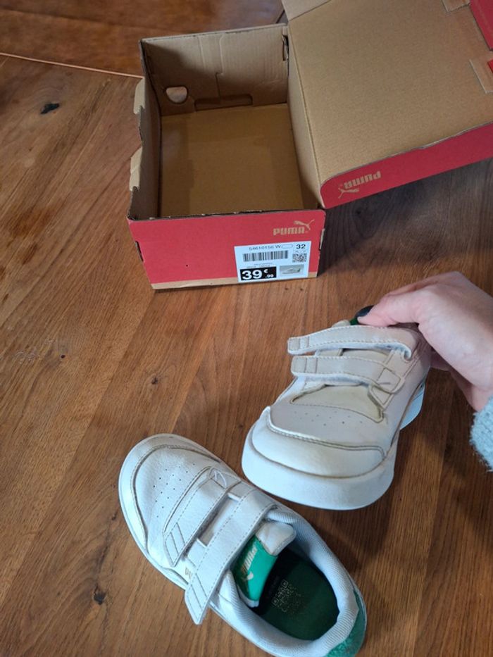 Basket puma taille 32 blanc et vert fille ou garçon mixte - photo numéro 13