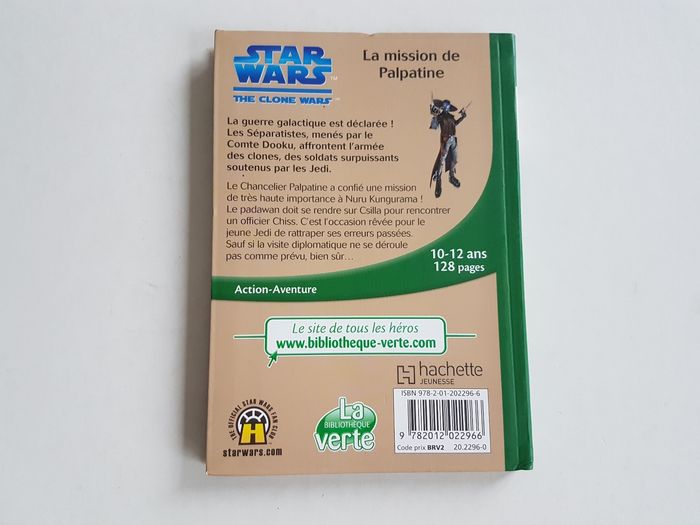 Livre Star Wars The Clone Wars La Mission de Palpatine La Bibliothèque Verte 9 - photo numéro 2