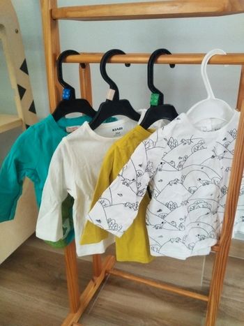 Lot de 4 t-shirts manches longues bébé garçon taille 3 mois