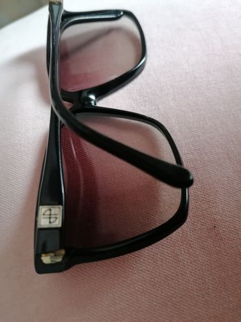 Lunettes de soleil vintage jean Patou couturier. Noir et strass. 