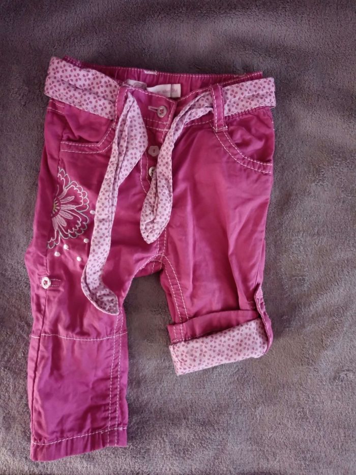 Pantalon fille 3 mois réglable en pantacourt - photo numéro 2
