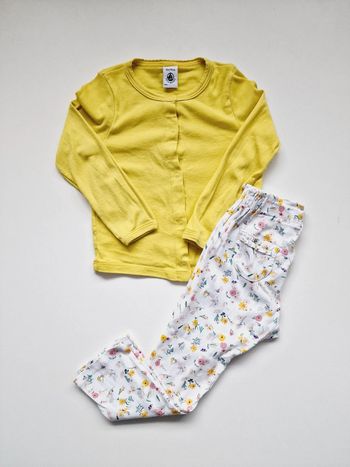 Petit Bateau - Ensemble gilet / cardigan longues manches + pantalon fleuri (3 ans)
