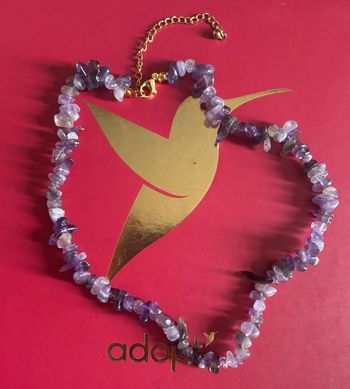 Collier améthyste - pierres naturelles violettes 