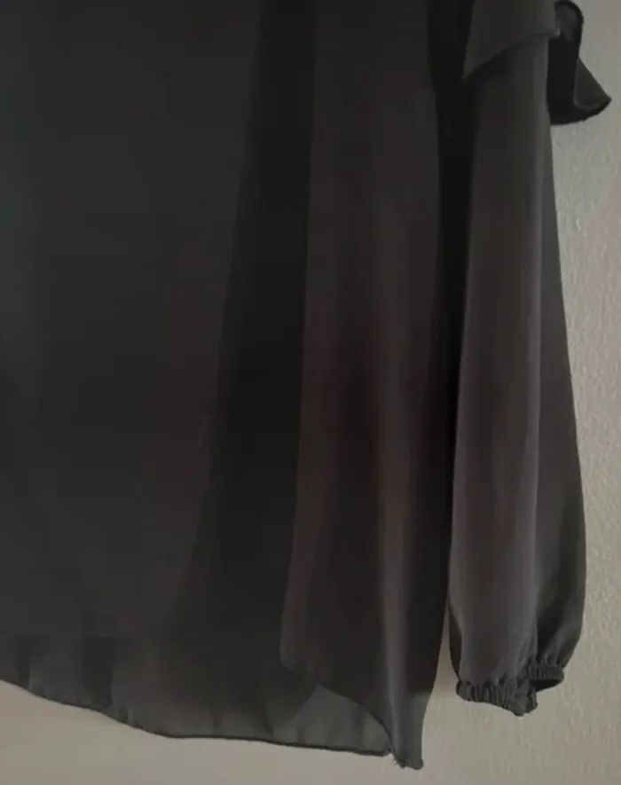 Blouse noir froufrou lacony en M - photo numéro 5