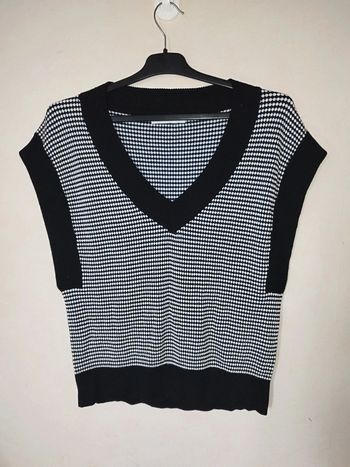 Pull sans manche bicolore