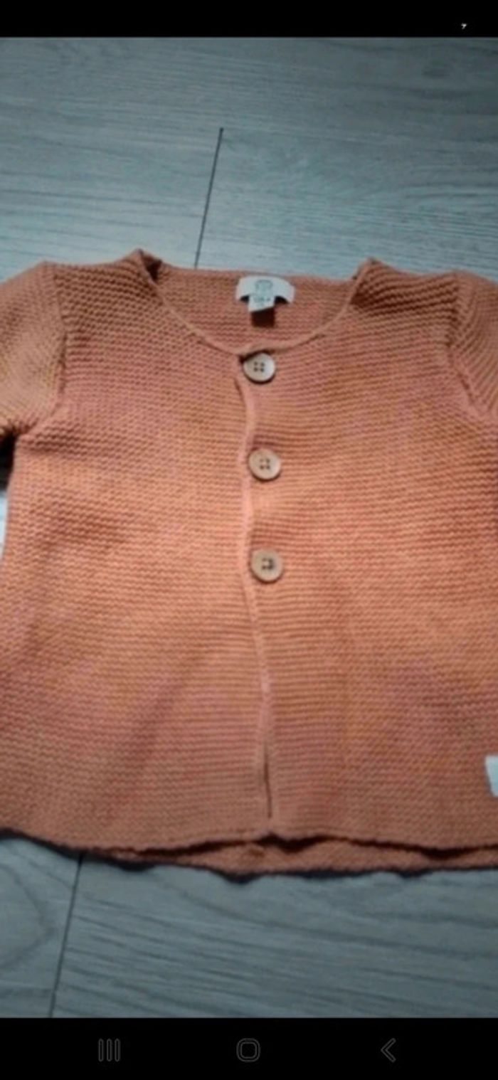 Gilet en tricot manches longues La redoute 9mois 71cm 👻 - photo numéro 2