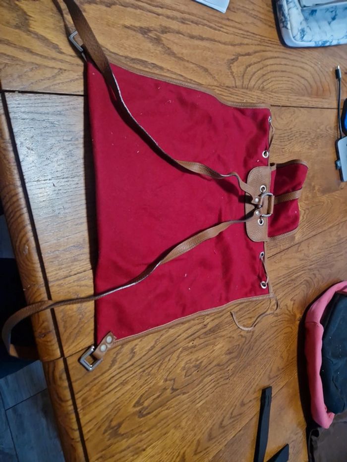 Sac a dos tissus cuir Just Campagne - photo numéro 9
