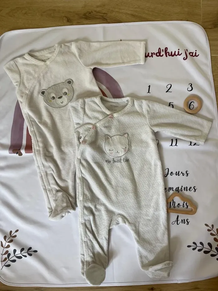 Lot de pyjamas bébé fille Pat et Ripaton – Taille 6 mois
