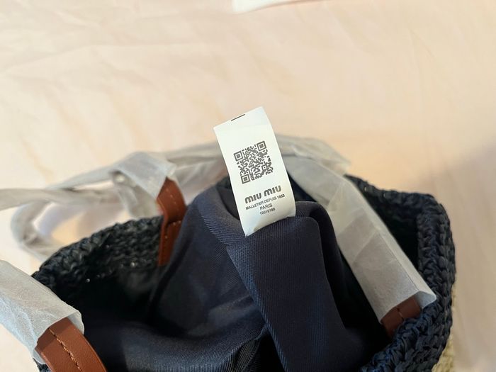 Miu miu sac cabas en crochet à rayures - photo numéro 4