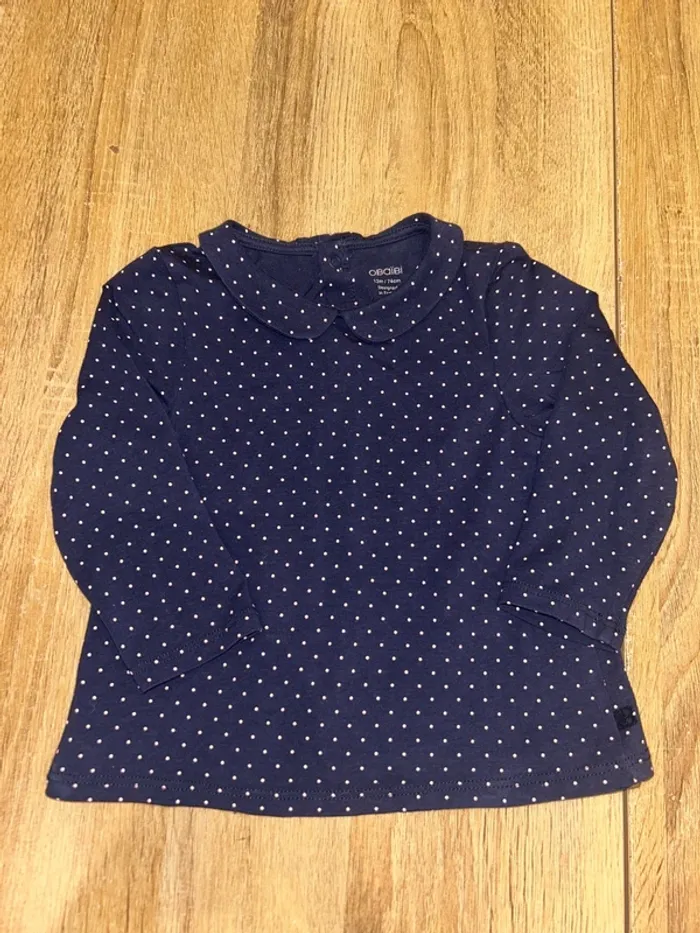 TEE shirt manches courtes avec col 12 mois