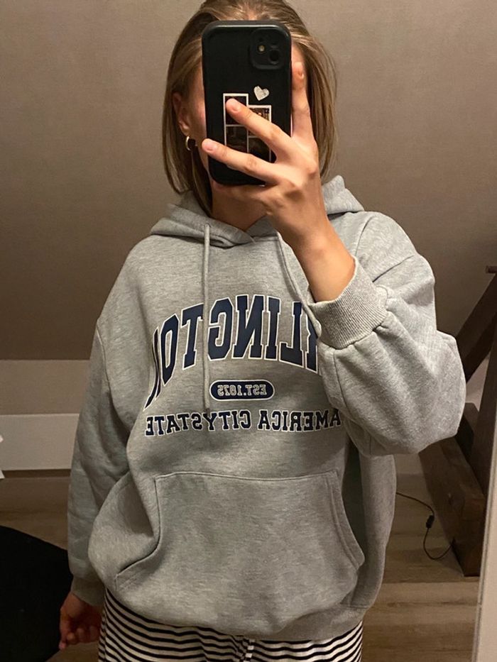 sweat oversize gris taille M shein femme - photo numéro 3