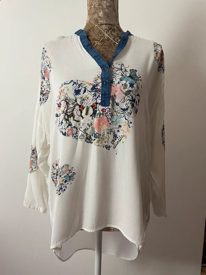 Magnifique tunique fluide Desigual – Femme – Taille L – Imprimés originaux & coupe ample