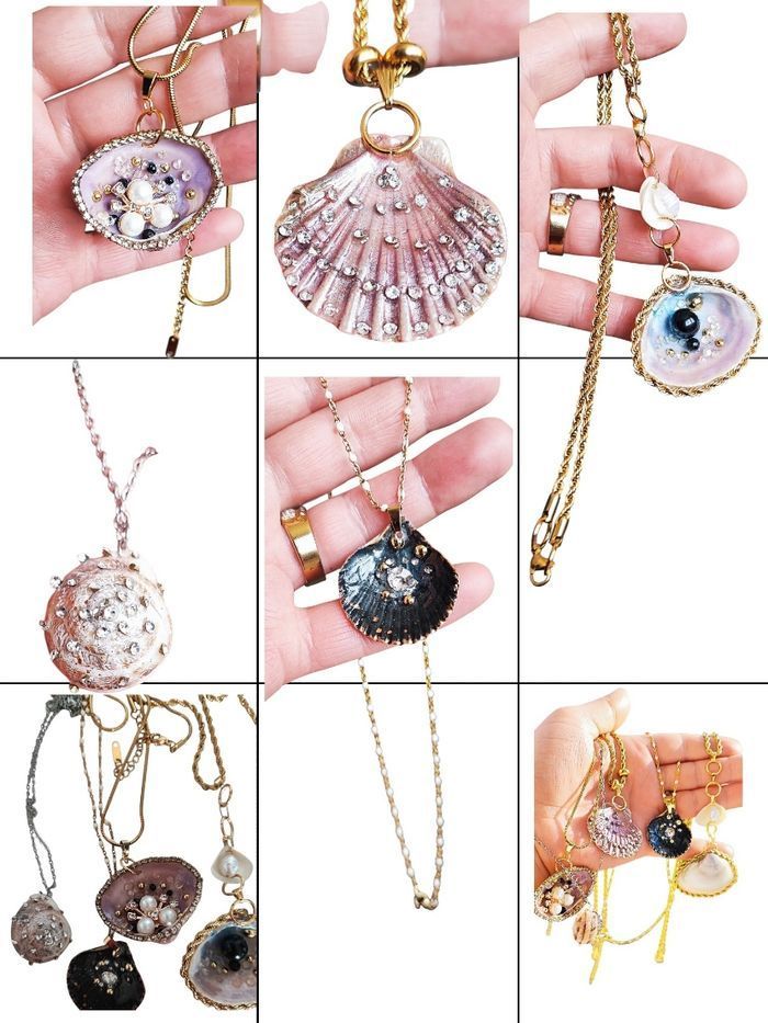 Collier été, bijoux artisanaux Marine coquillage naturel - photo numéro 2