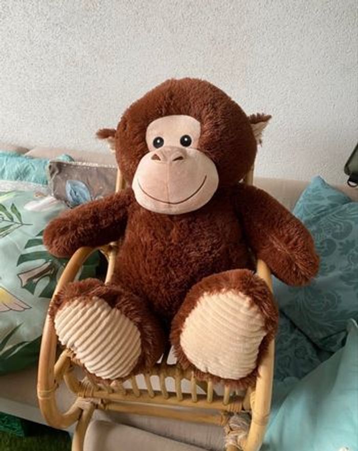 Extrême douceur, Nicotoy - Peluche singe assis 55 cm, bébé/enfant - photo numéro 3
