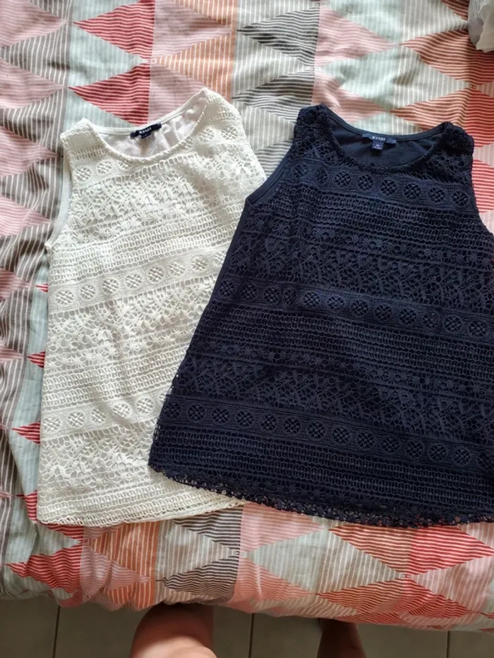 Lot débardeur dentelle fille 10 ans
