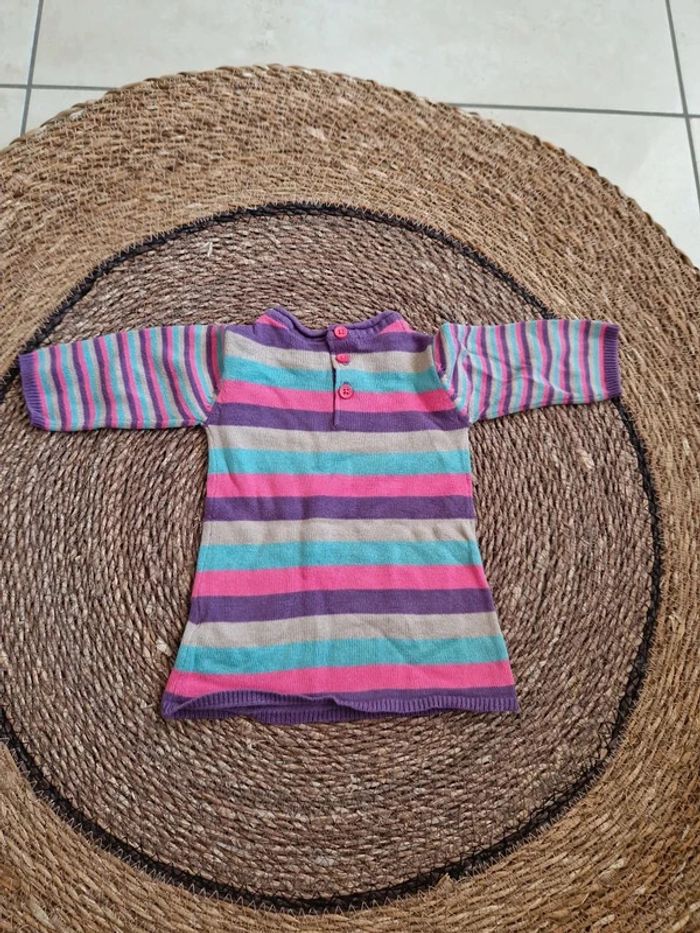 Jolie robe pull rayée La Redoute taille 1 mois - photo numéro 2