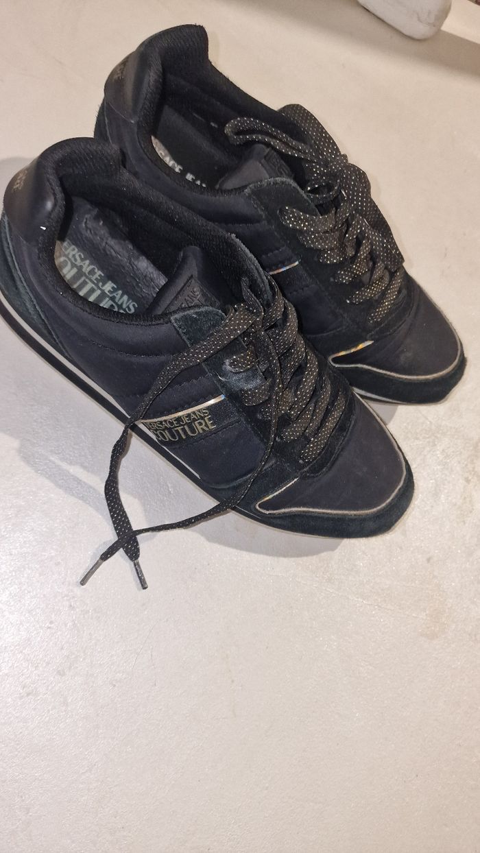 Baskets Basquettes Versace jean couture noir et or - photo numéro 4