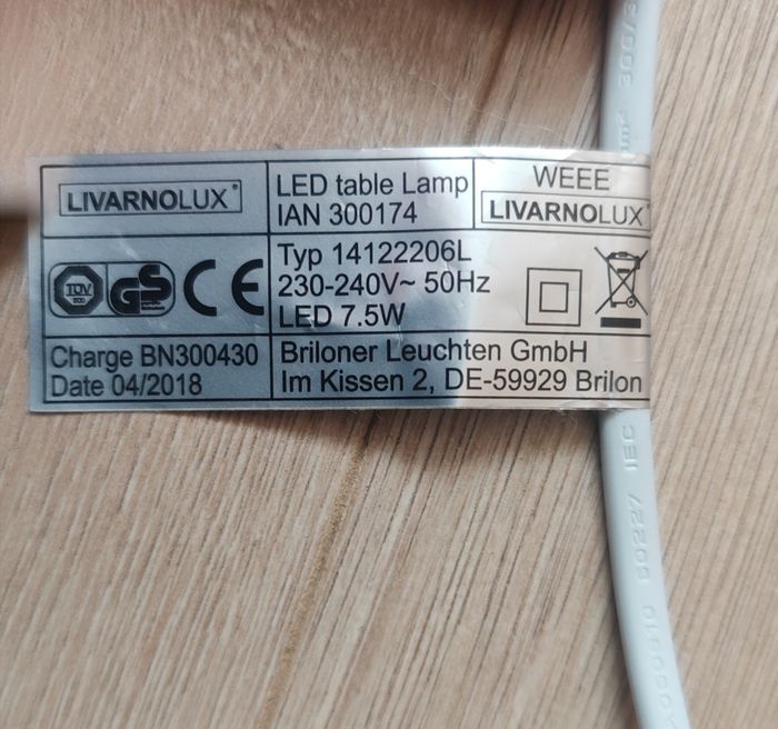 Lampe de table LED blanche - photo numéro 3