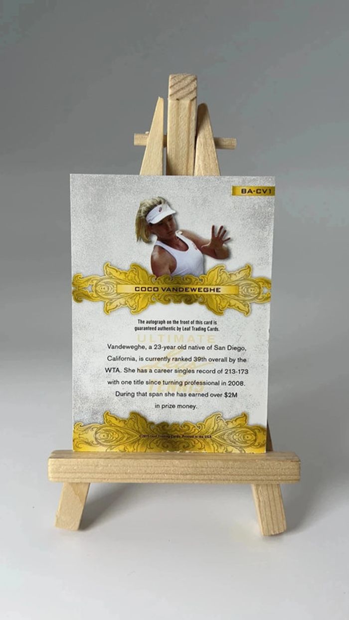 2015 Leaf Ultimate Tennis Coco Vandeweghe #BA-CV1 - photo numéro 6