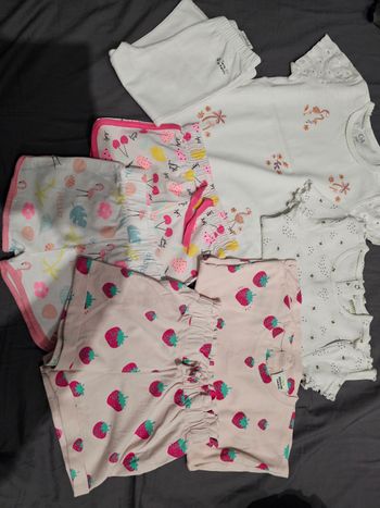 Lot tee shirt et shorts été fille