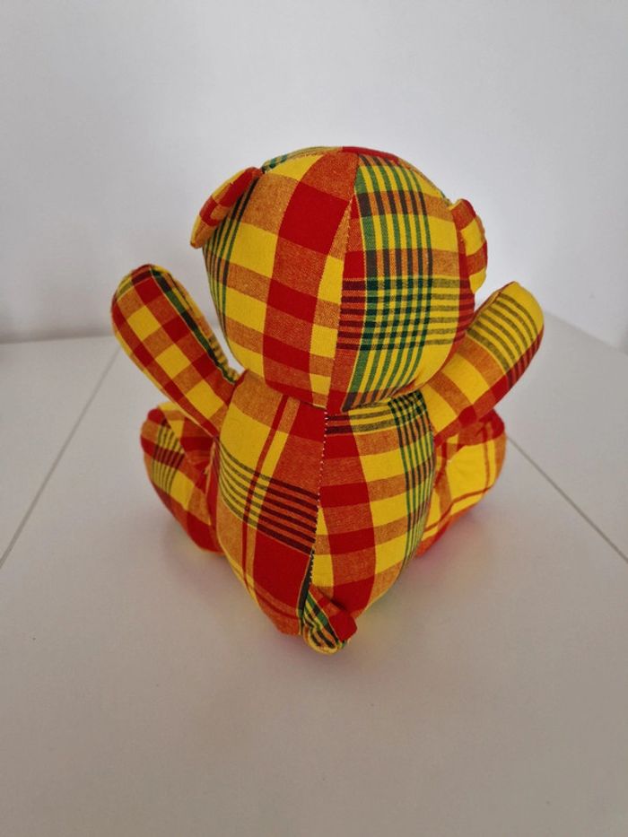 Peluche nounours à carreaux - photo numéro 2