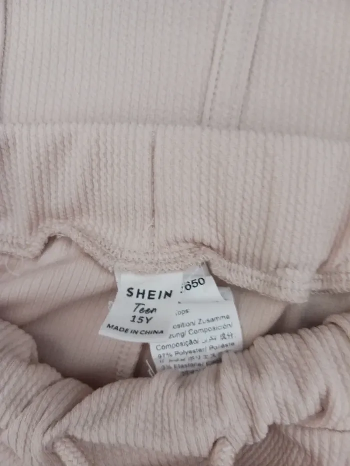 Ensemble fille haut et pantalon fuselé beige 15 ans Shein - photo numéro 4