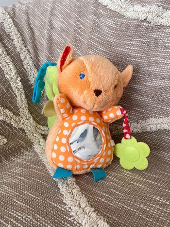 Peluche doudou d’éveil 20cm Kaloo écureuil orange et jaune très bon état