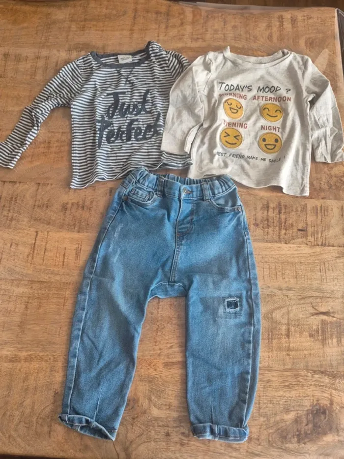 Tee shirt manche longue et jean