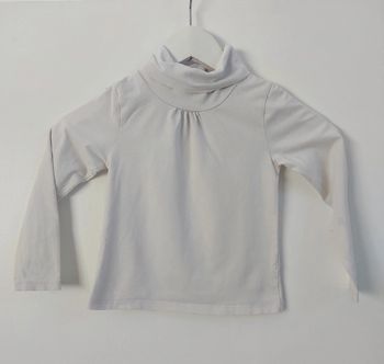 T-shirt manches longues col roulé blanc fille 6 ans