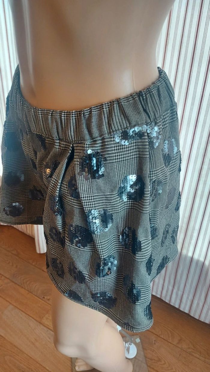 Short Sisley Gris et paillettes 11/12 ans - photo numéro 5