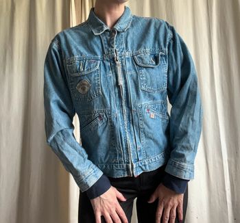 Veste jeans denim courte 90s grunge back to school y2k annees 2000 - Taille S